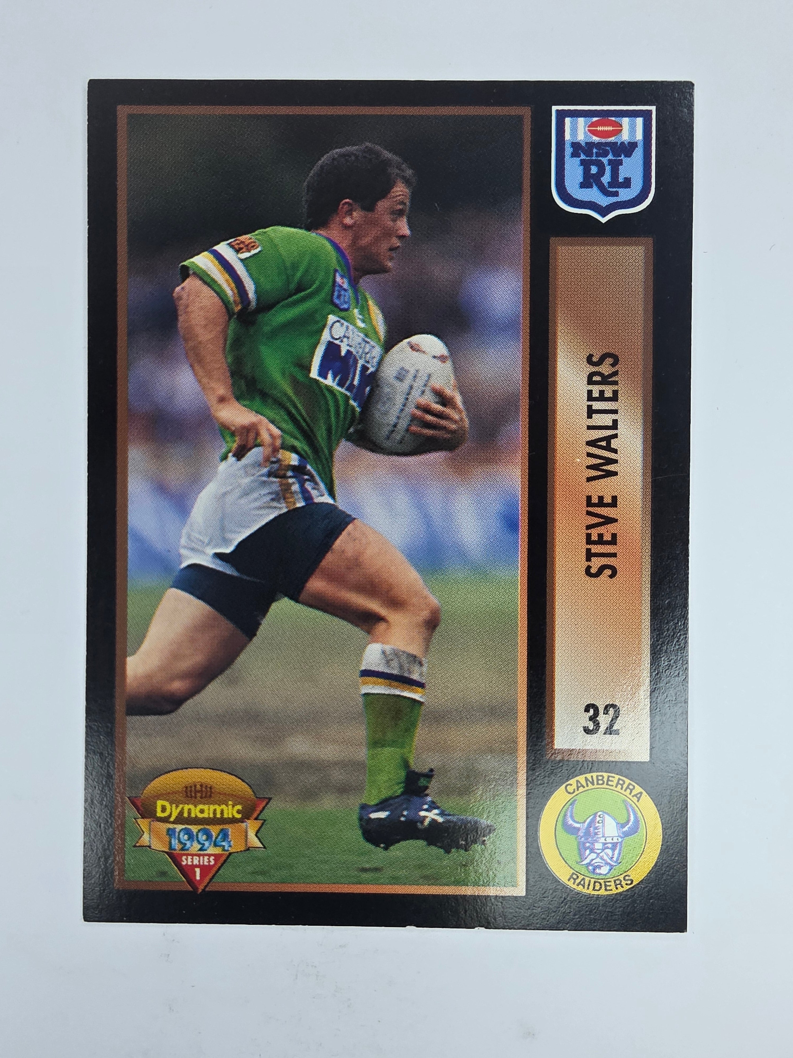1994 Dynamic Series 1 Base Card #32 Steve Walters Canberra Raiders