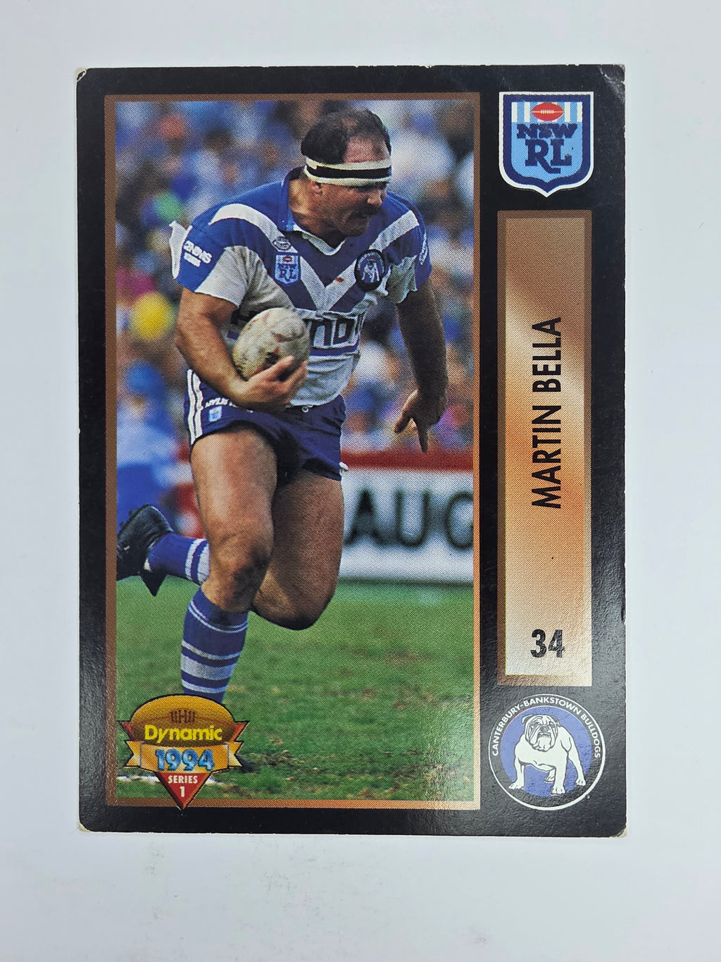 1994 Dynamic Series 1 Base Card #34 Martin Bella Canterbury Bankstown Bulldogs