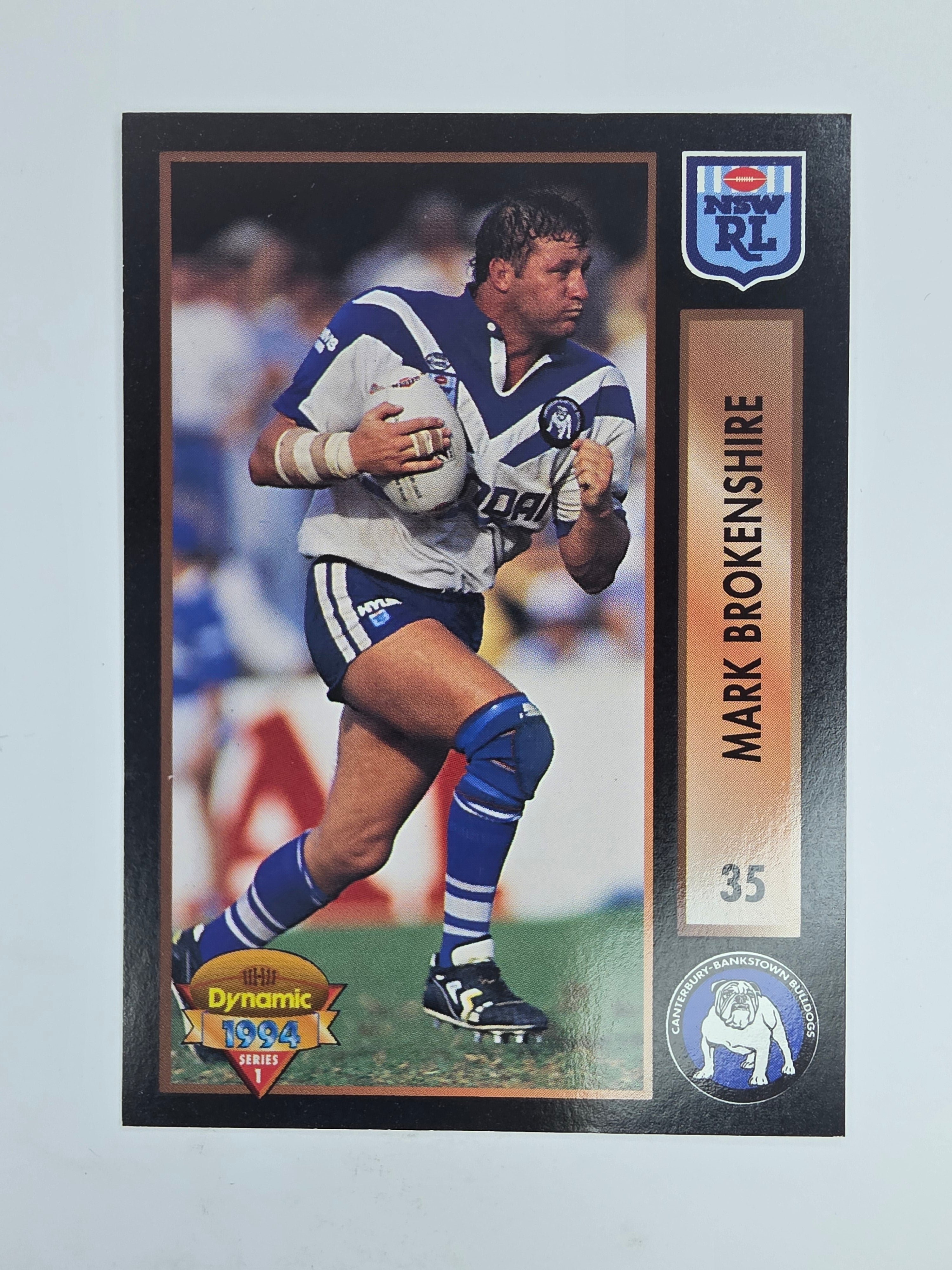 1994 Dynamic Series 1 Base Card #35 Mark Brokenshire Canterbury Bankstown Bulldogs