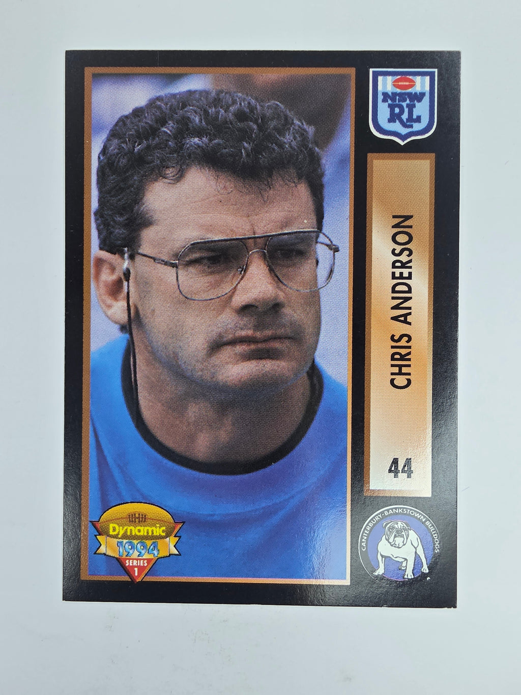 1994 Dynamic Series 1 Base Card #44 Chris Anderson Canterbury Bankstown Bulldogs