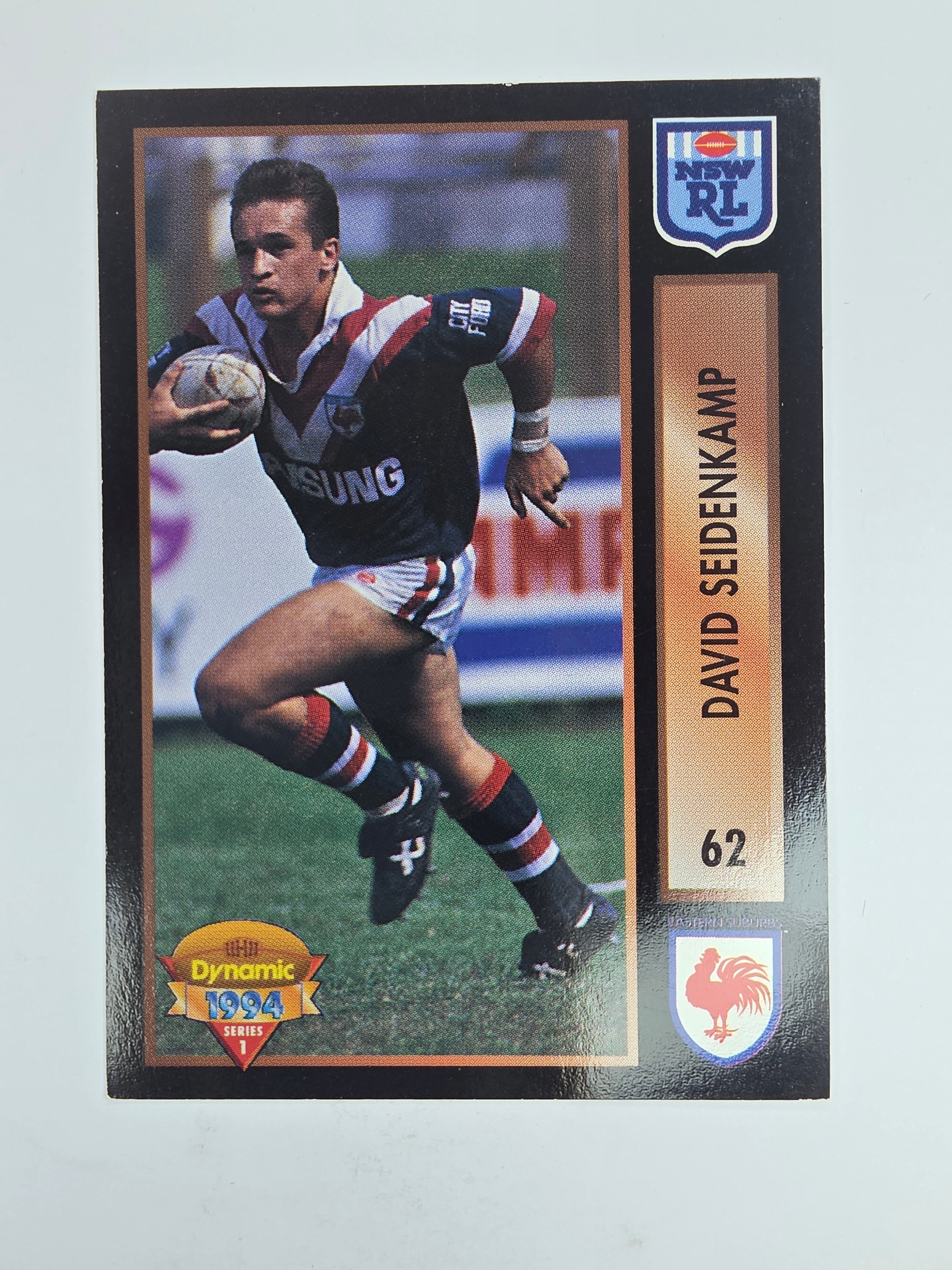 1994 Dynamic Series 1 Base Card #62 David Seidenkamp Eastern Suburbs Roosters