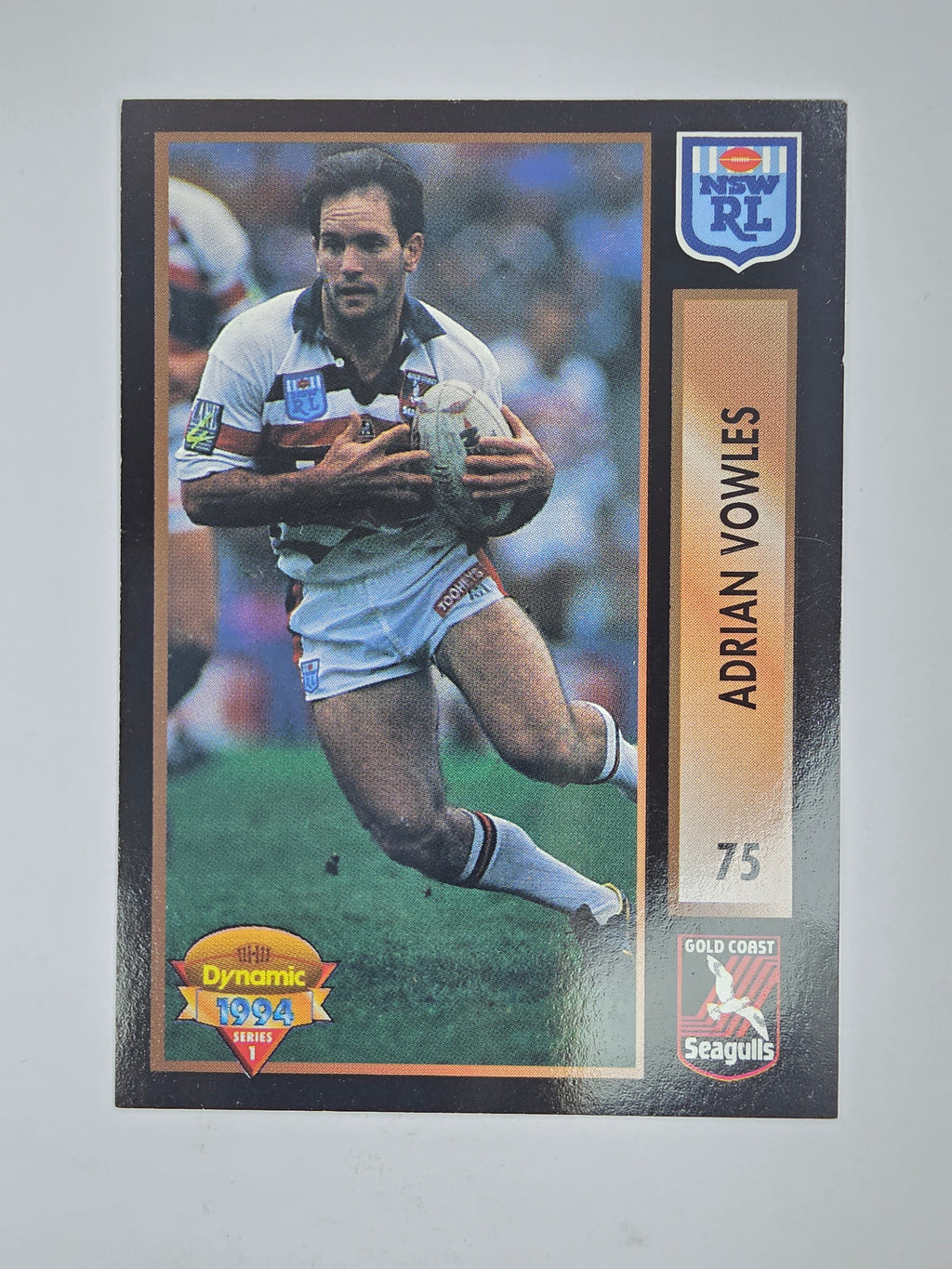 1994 Dynamic Series 1 Base Card #75 Adrian Vowles Gold Coast Seagulls