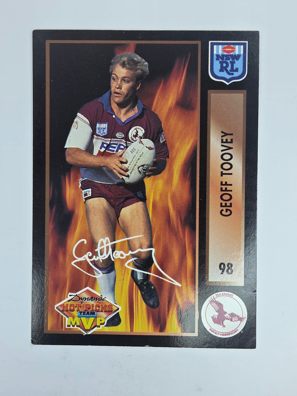 1994 Dynamic Series 1 Base Card #98 Geoff Toovey Manly Warringah Sea Eagles