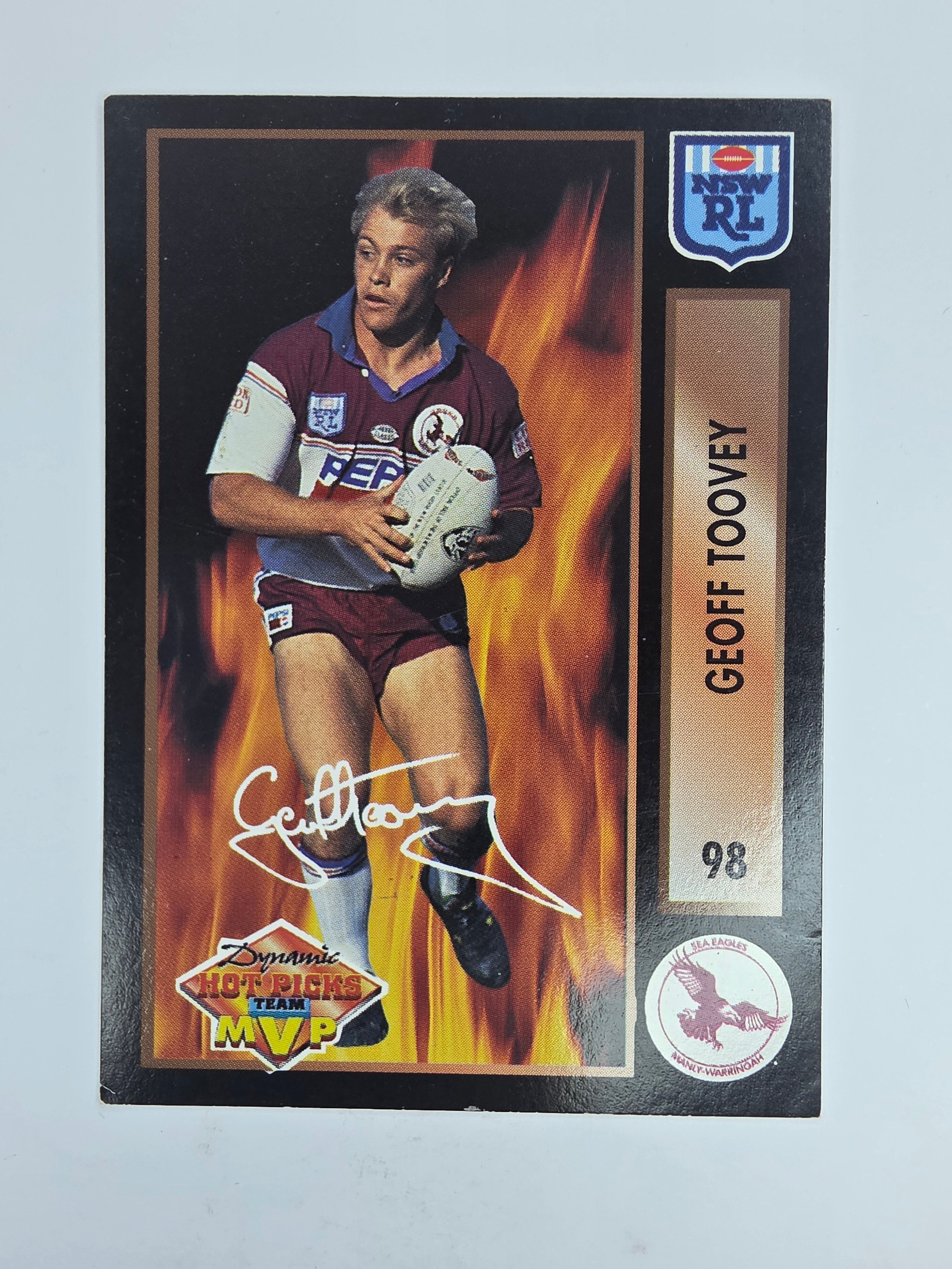 1994 Dynamic Series 1 Base Card #98 Geoff Toovey Manly Warringah Sea Eagles