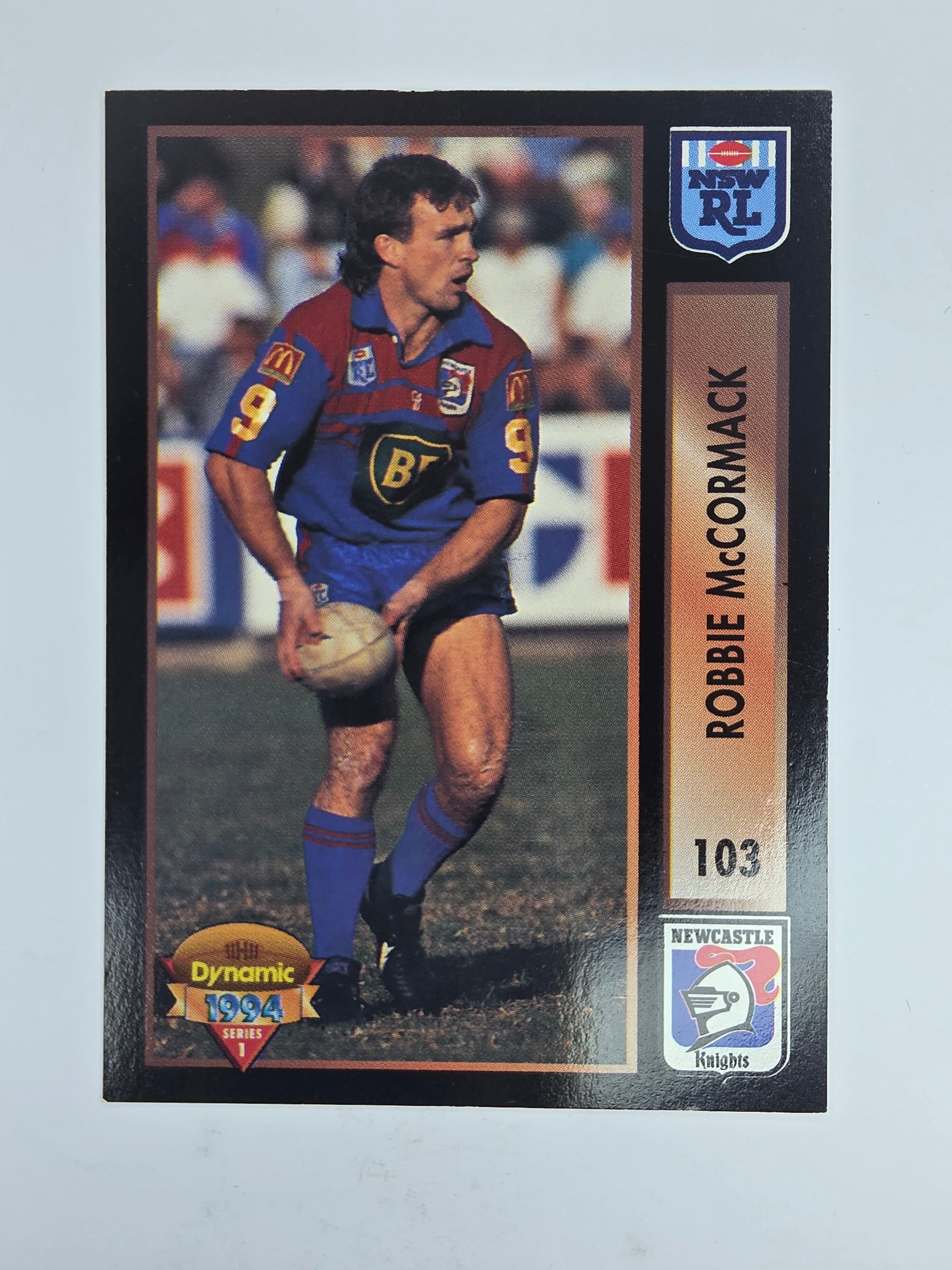 1994 Dynamic Series 1 Base Card #103 Robbie McCormack Newcastle Knights