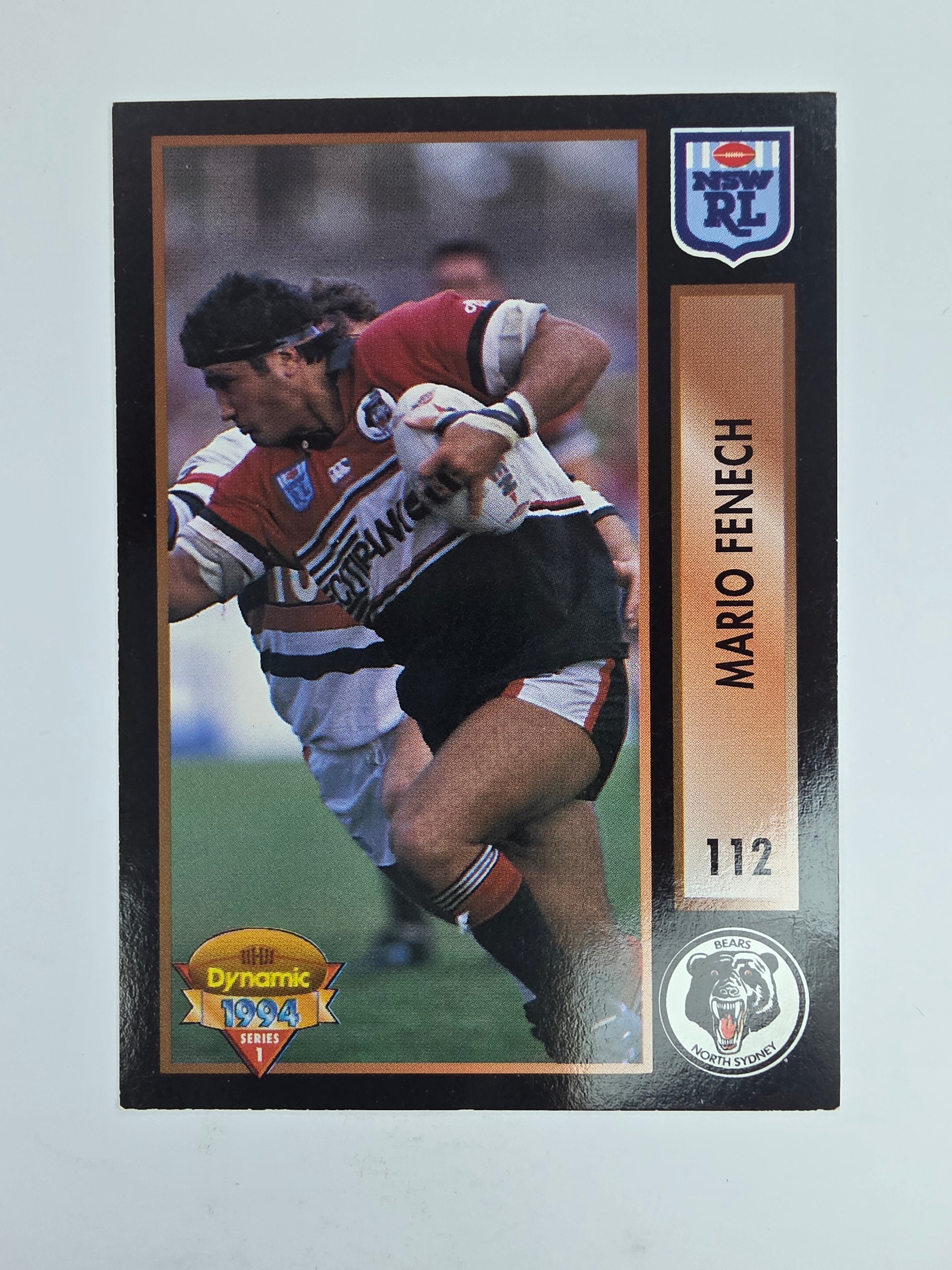 1994 Dynamic Series 1 Base Card #112 Mario Fenech North Sydney Bears
