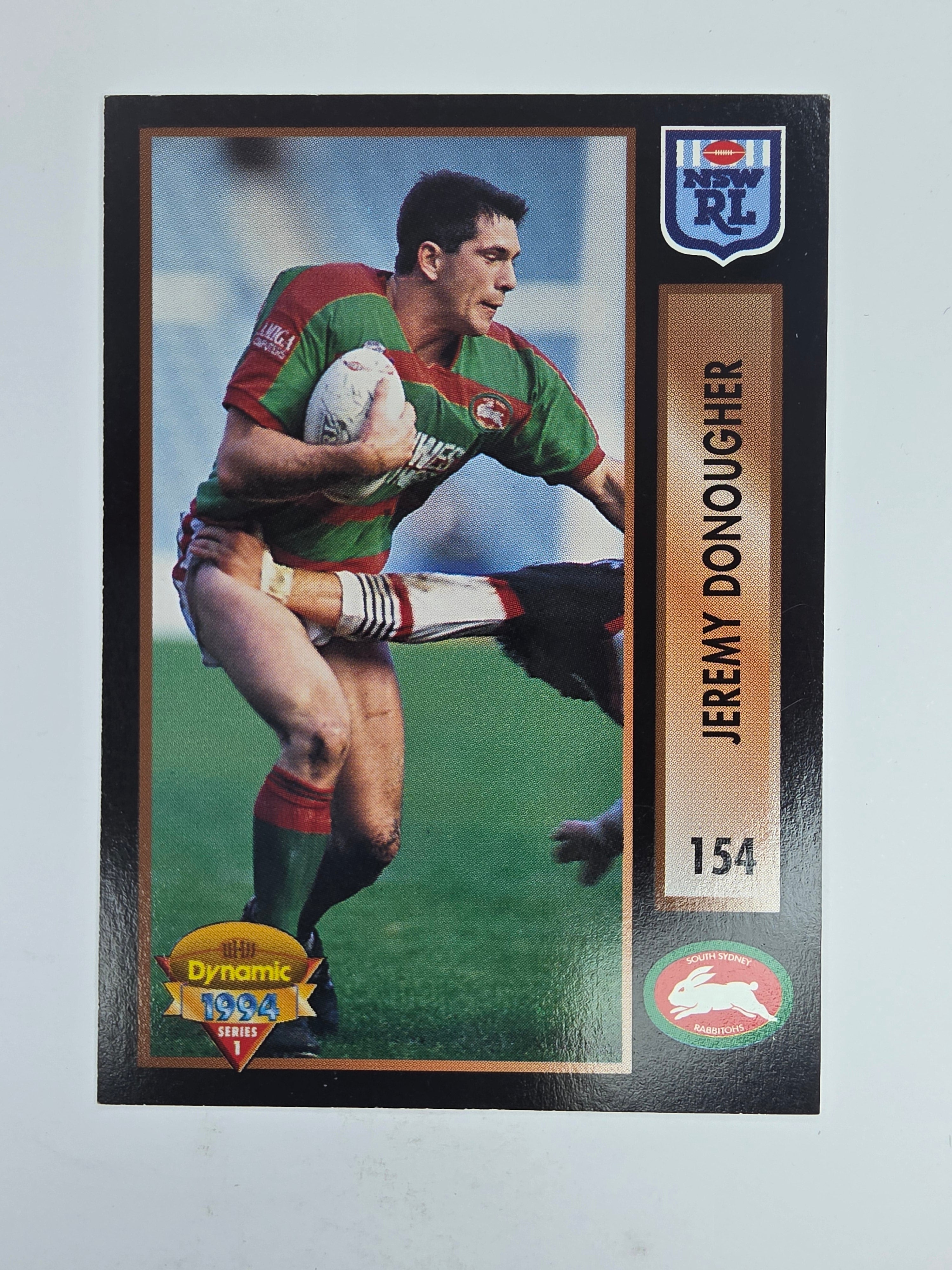1994 Dynamic Series 1 Base Card #154 Jeremy Donougher South Sydney Rabbitohs