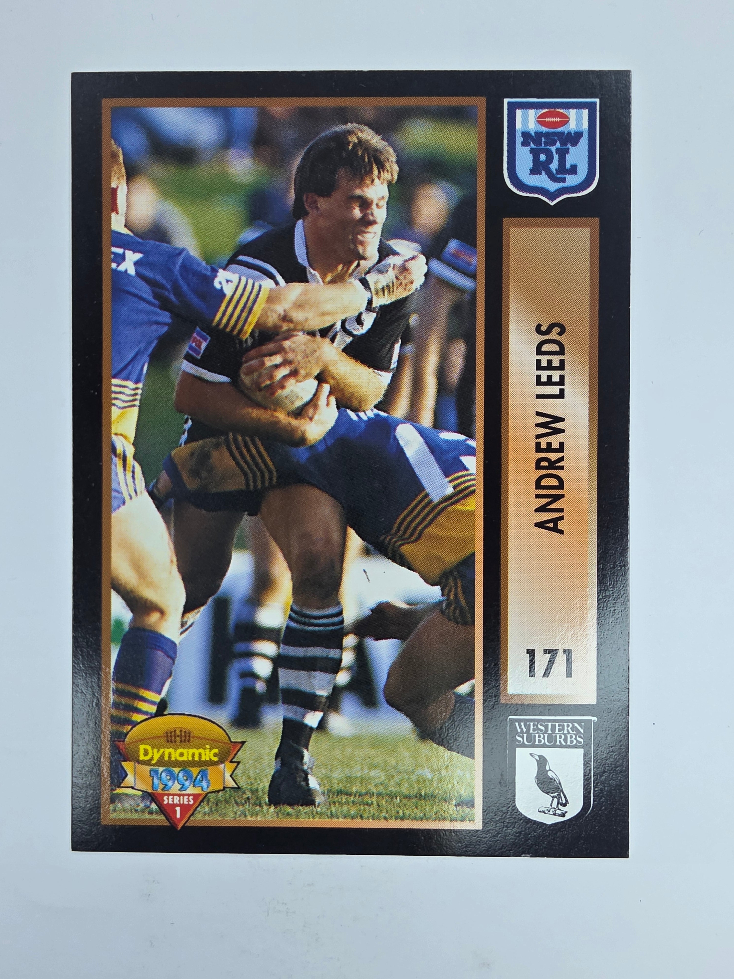 1994 Dynamic Series 1 Base Card #171 Andrew Leeds Western Suburbs Magpies