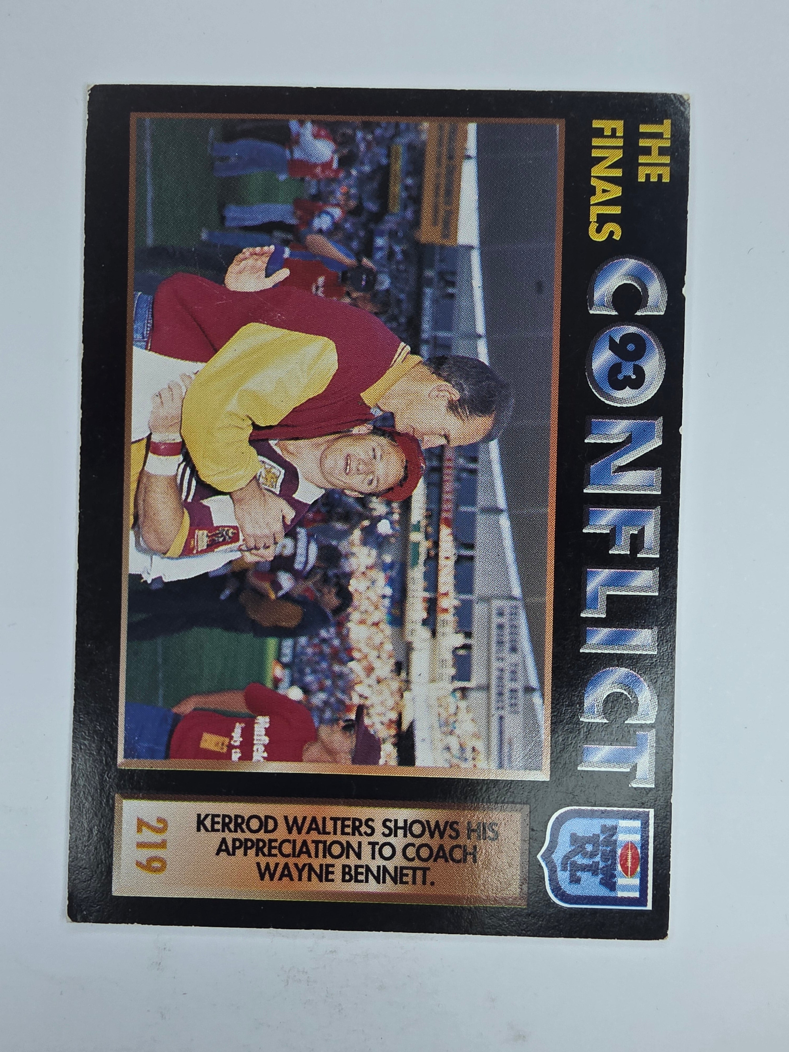 1994 Dynamic Series 1 Base Card #219 Grand Final Kerrod Walters Brisbane Broncos