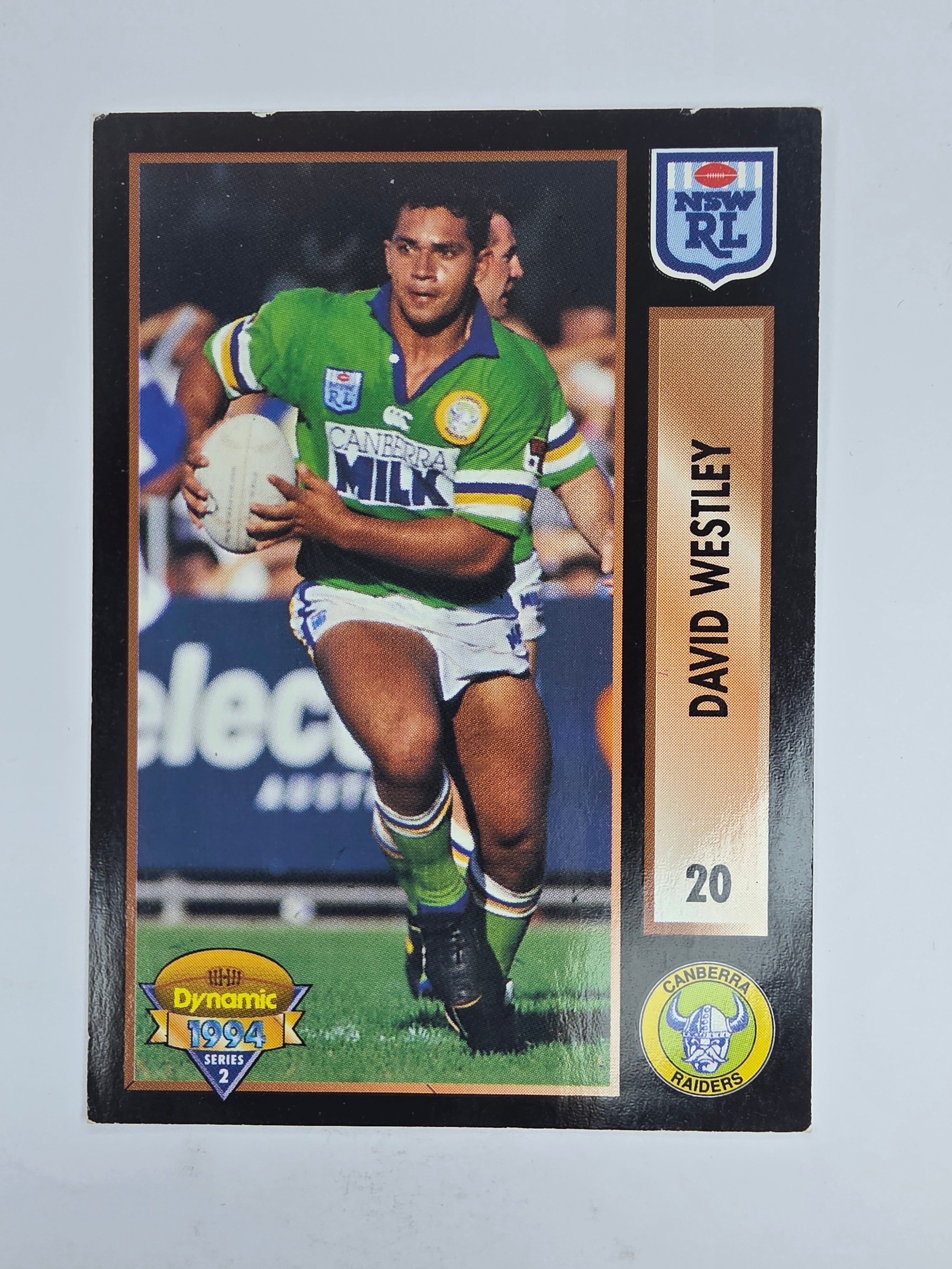1994 Dynamic Series 2 Base Card #20 David Westley Canberra Raiders