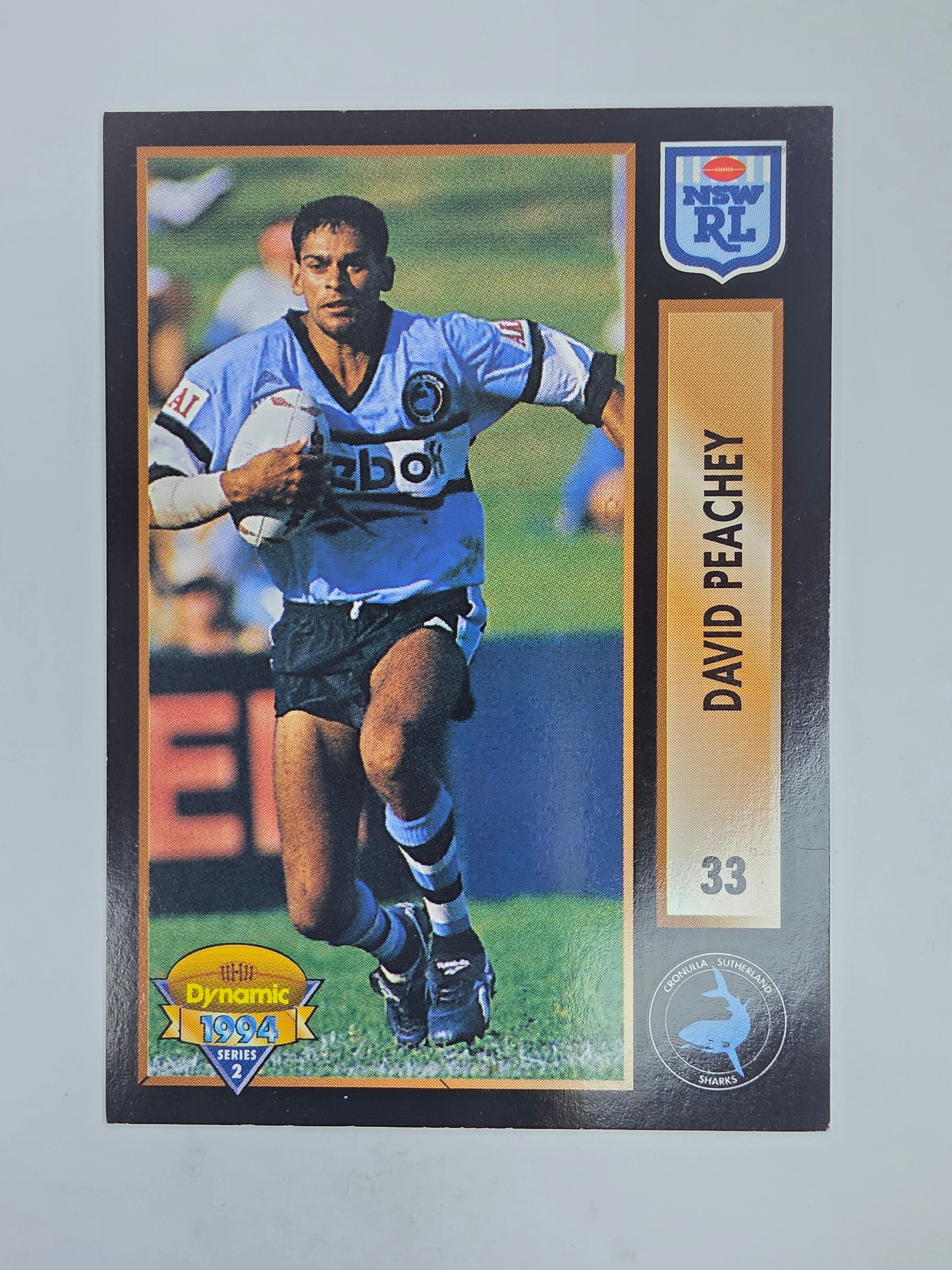 1994 Dynamic Series 2 Base Card #33 David Peachey Cronulla Sutherland Sharks