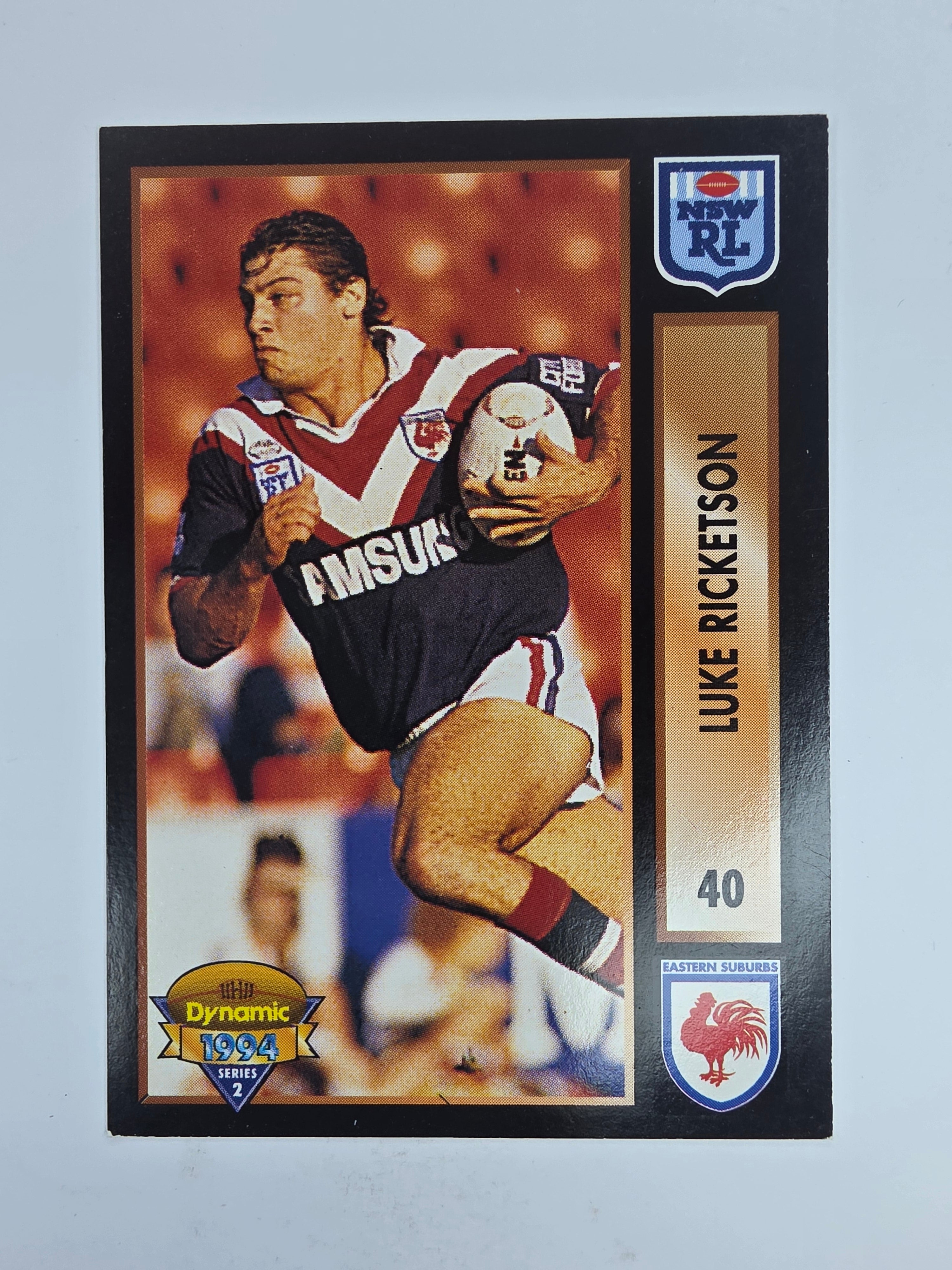 1994 Dynamic Series 2 Base Card #40 Luke Rickerson Eastern Suburbs Roosters