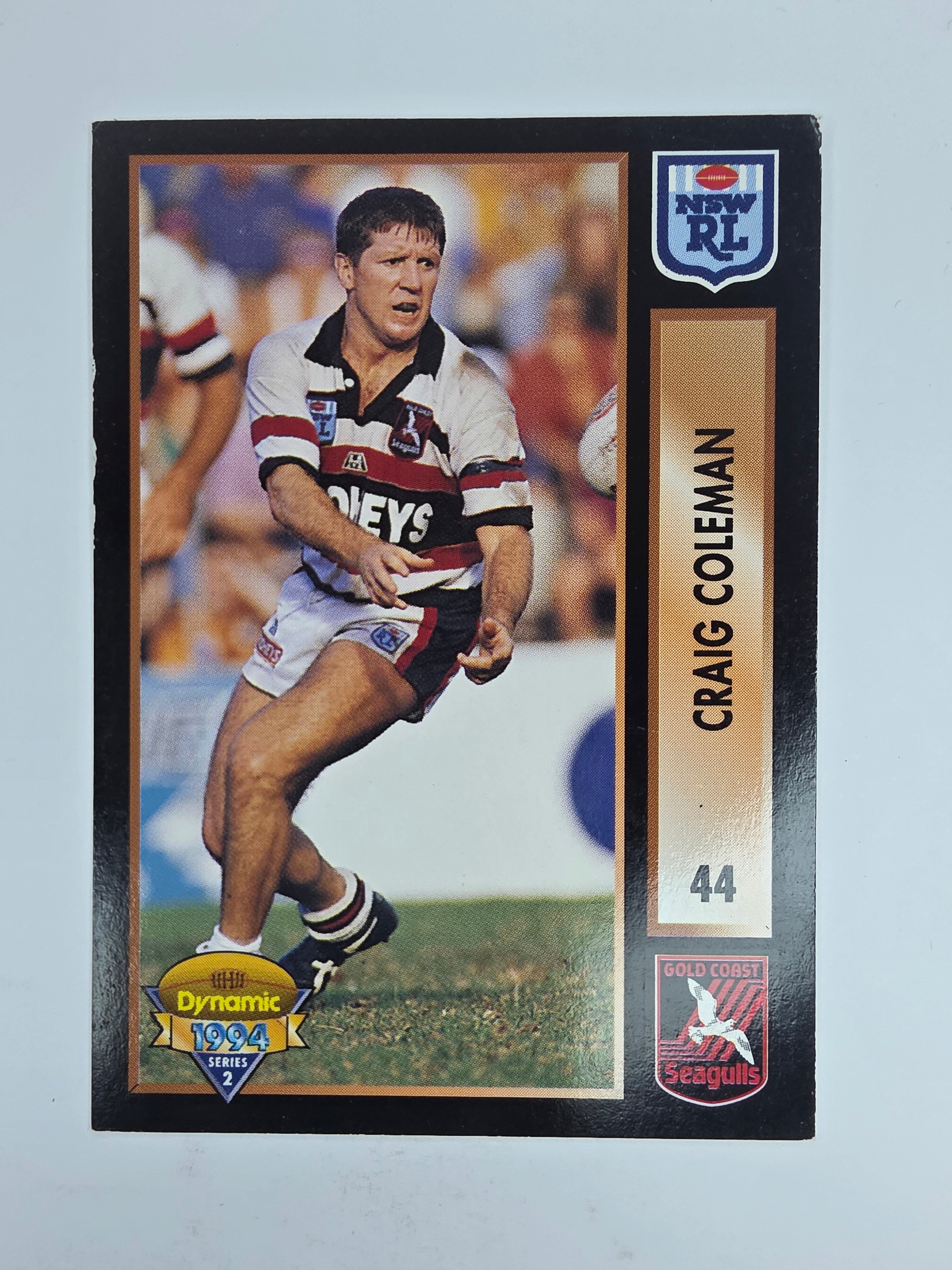 1994 Dynamic Series 2 Base Card #44 Craig Coleman Gold Coast Seagulls