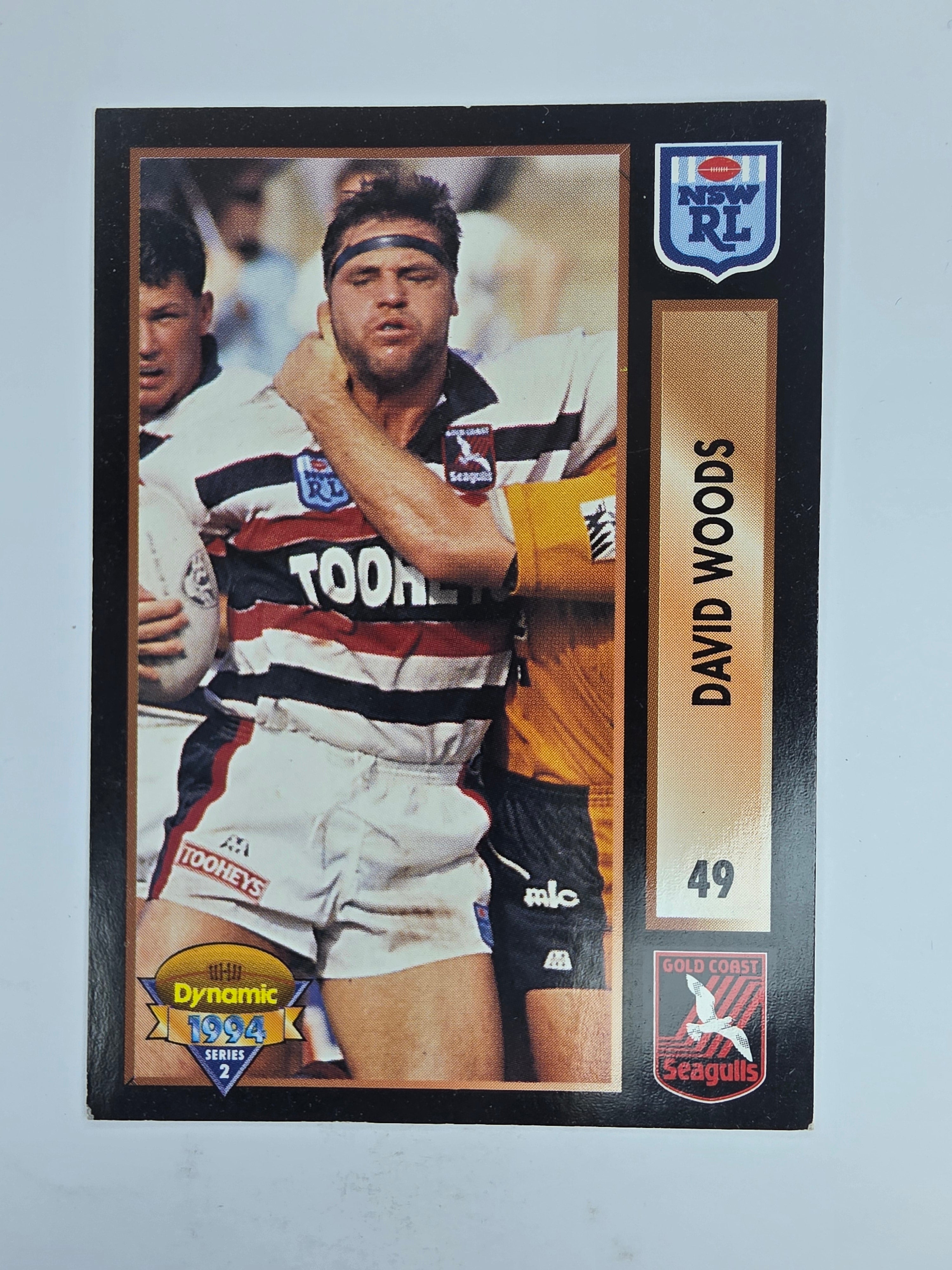 1994 Dynamic Series 2 Base Card #49 David Woods Gold Coast Seagulls