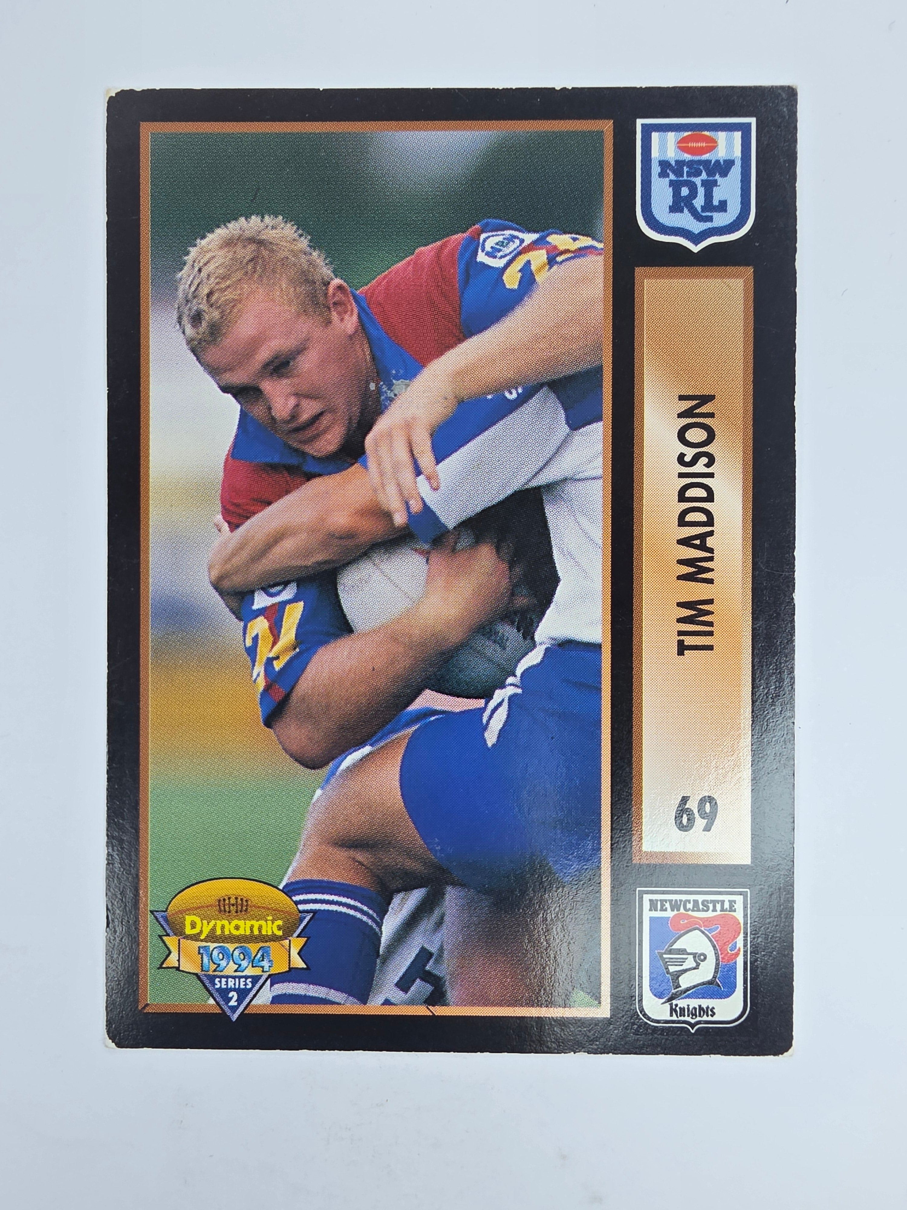 1994 Dynamic Series 2 Base Card #69 Tim Maddison Newcastle Knights