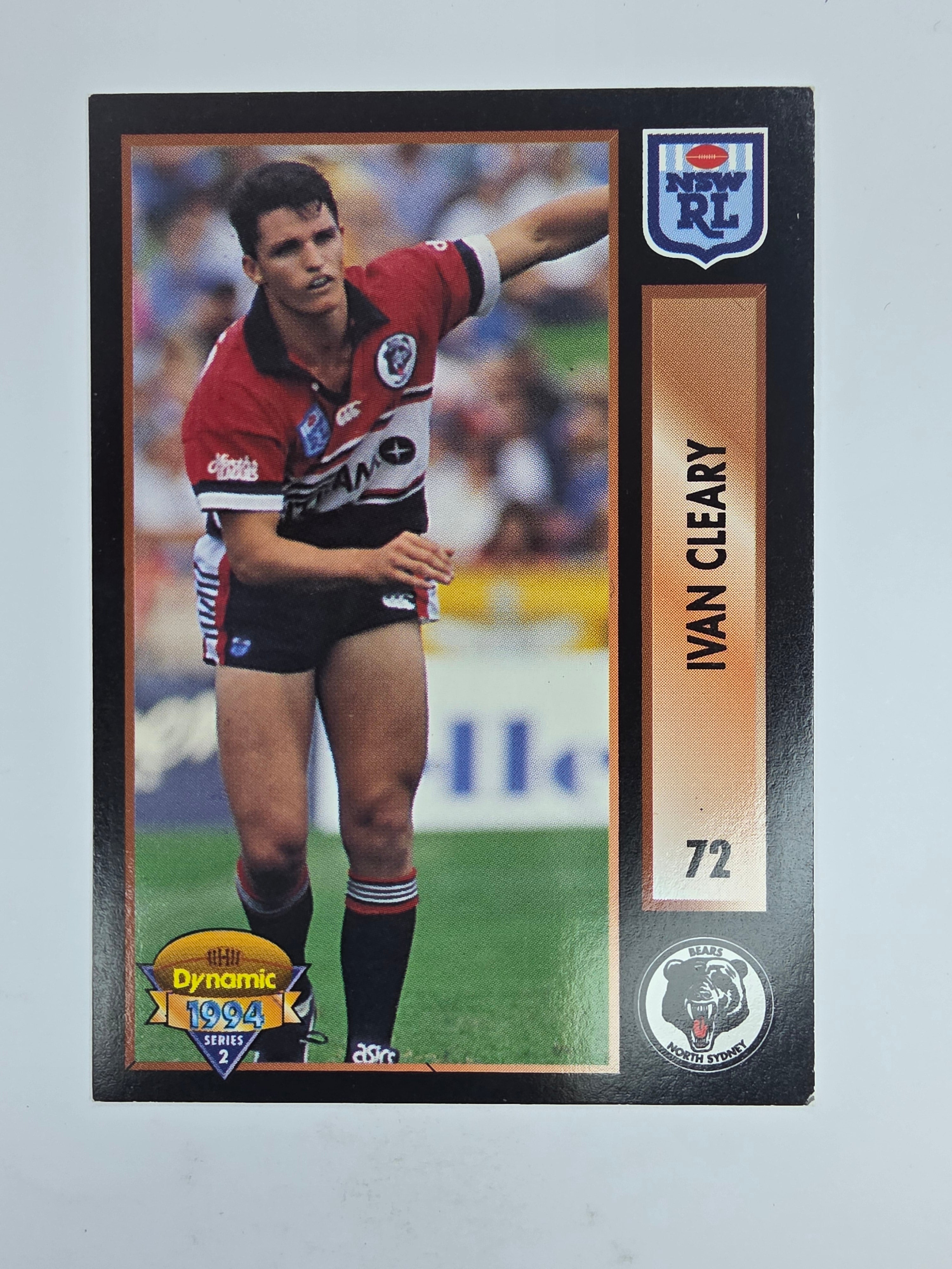 1994 Dynamic Series 2 Base Card #72 Ivan Cleary North Sydney Bears