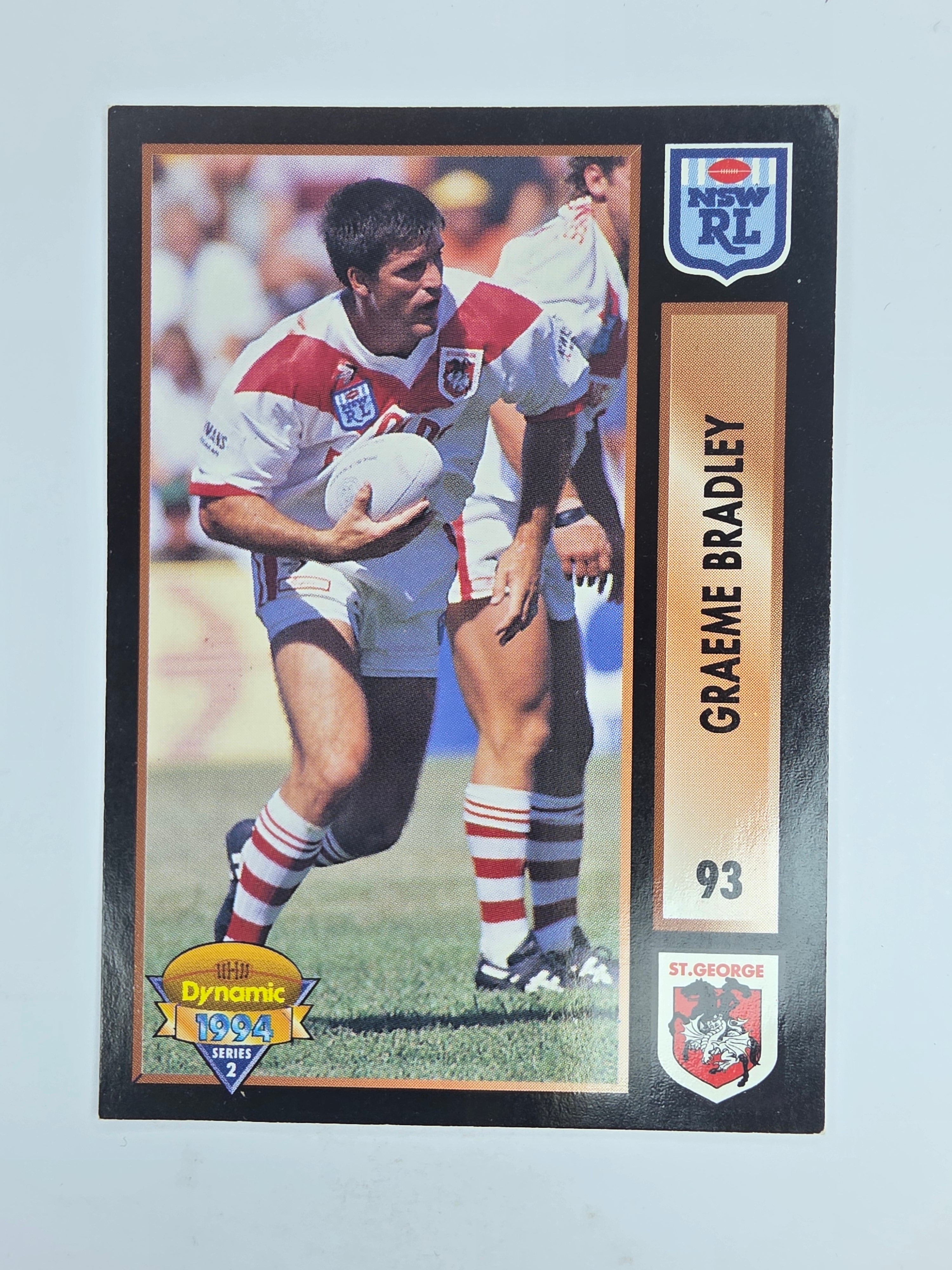1994 Dynamic Series 2 Base Card #93 Graham Bradley St George Dragons