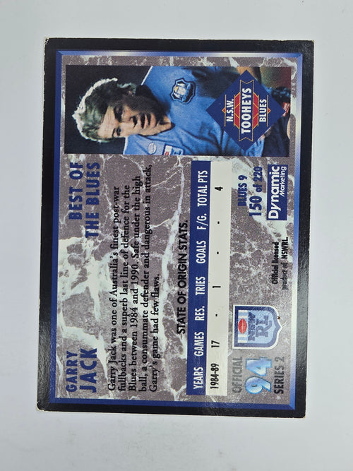 1994 Dynamic Series 2 Base Card #150 Garry Jack NSW Blues