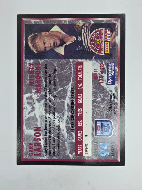 1994 Dynamic Series 2 Base Card #170 Gary Larson Queensland Maroons