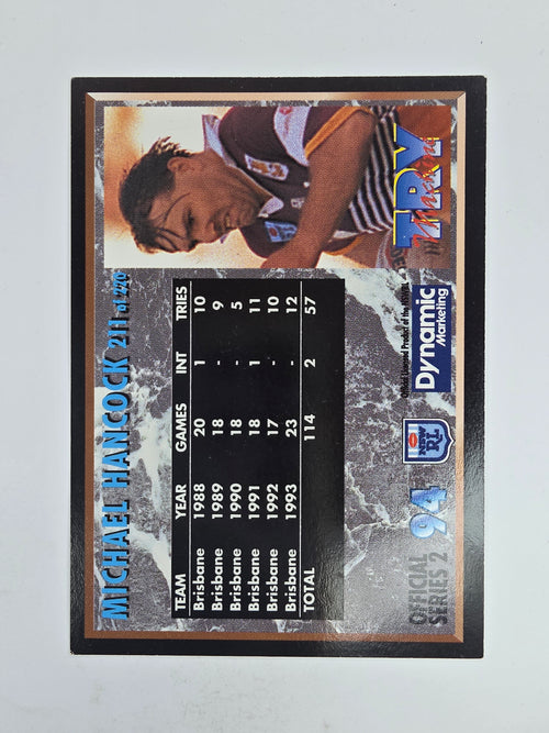 1994 Dynamic Series 2 Base Card #211 Michael Hancock Brisbane Broncos