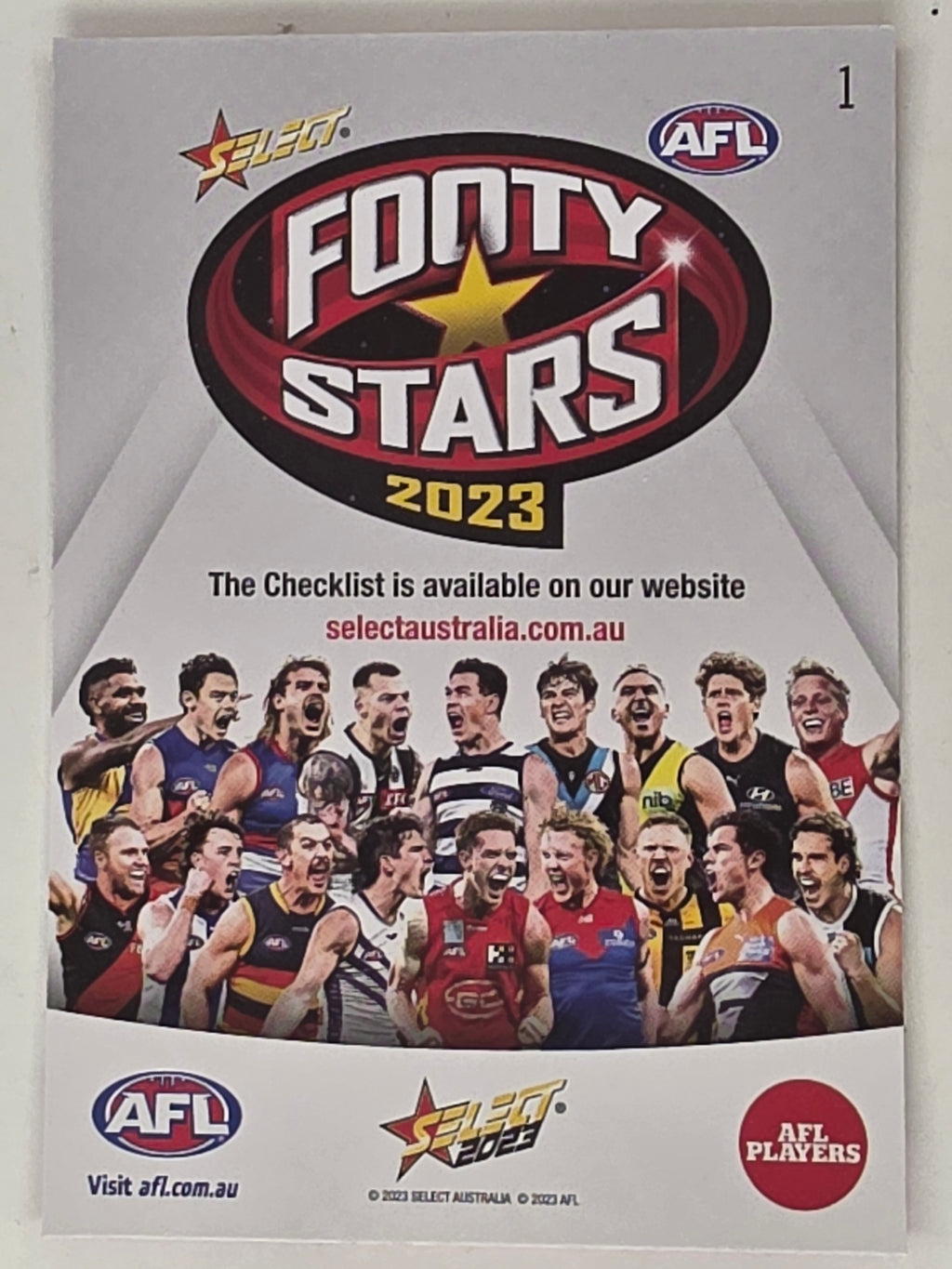 AFL 2023 Footy Stars Base Card #001 Header Card