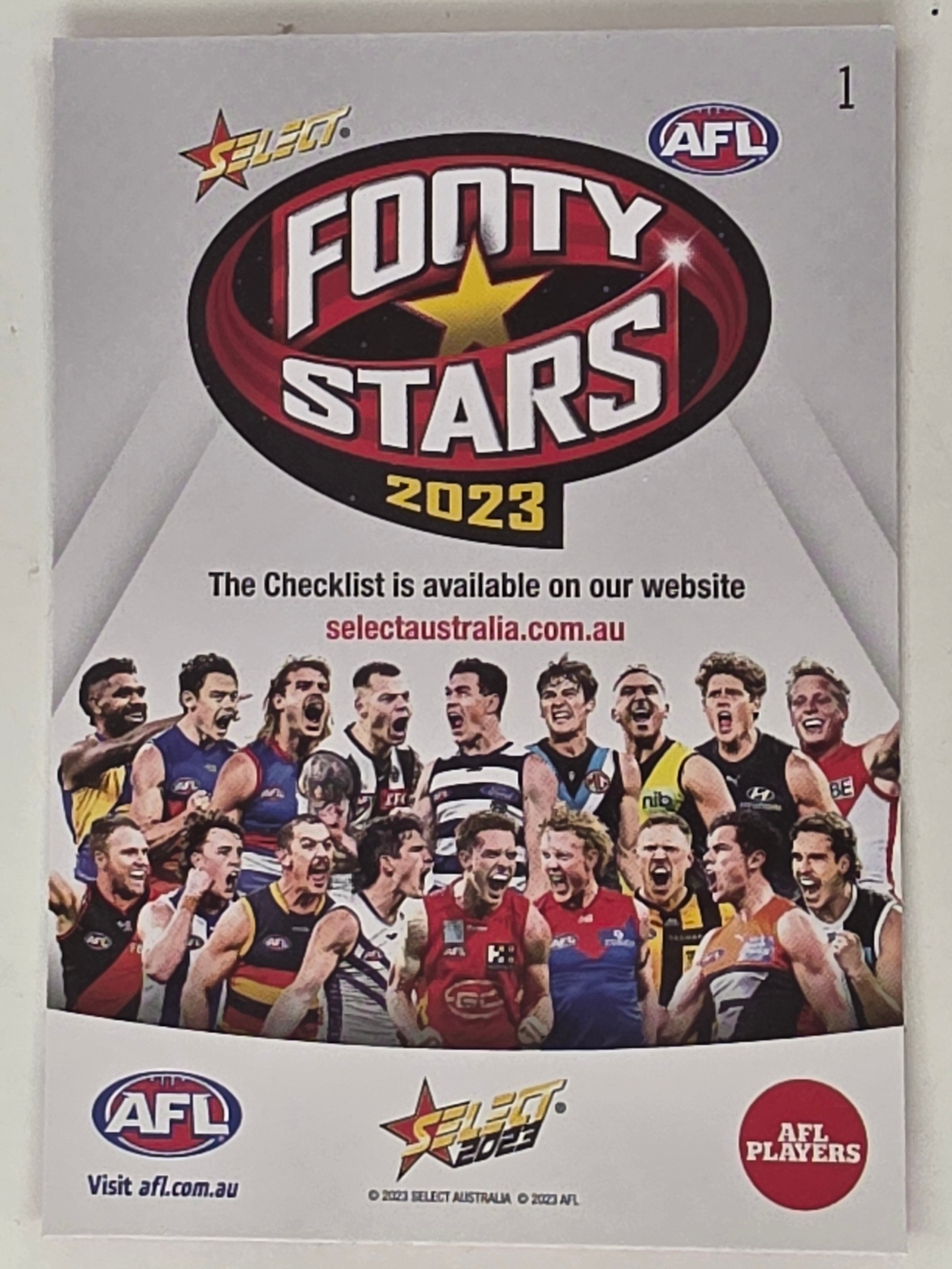 AFL 2023 Footy Stars Base Card #001 Header Card