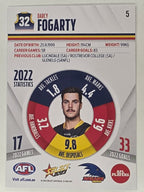 AFL 2023 Footy Stars Base Card #005 Darcy Fogarty Adelaide Crows