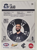 AFL 2023 Footy Stars Base Card #028 Adam Saad Carlton Blues