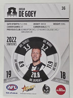 AFL 2023 Footy Stars Base Card #036 Jordan De Goey Collingwood Magpies