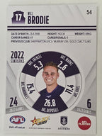 AFL 2023 Footy Stars Base Card #054 Will Brodie Fremantle Dockers