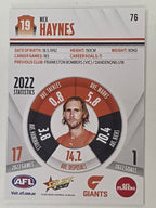 AFL 2023 Footy Stars Base Card #076 Nick Haynes GWS Giants