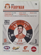 AFL 2023 Footy Stars Base Card #078 Harry Perryman GWS Giants