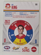 AFL 2023 Footy Stars Base Card #086 Ben King Gold Coast Suns