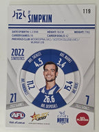 AFL 2023 Footy Stars Base Card #119 Jy Simpkin North Melbourne Kangaroos
