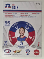 AFL 2023 Footy Stars Base Card #173 Bailey Dale Western Bulldogs