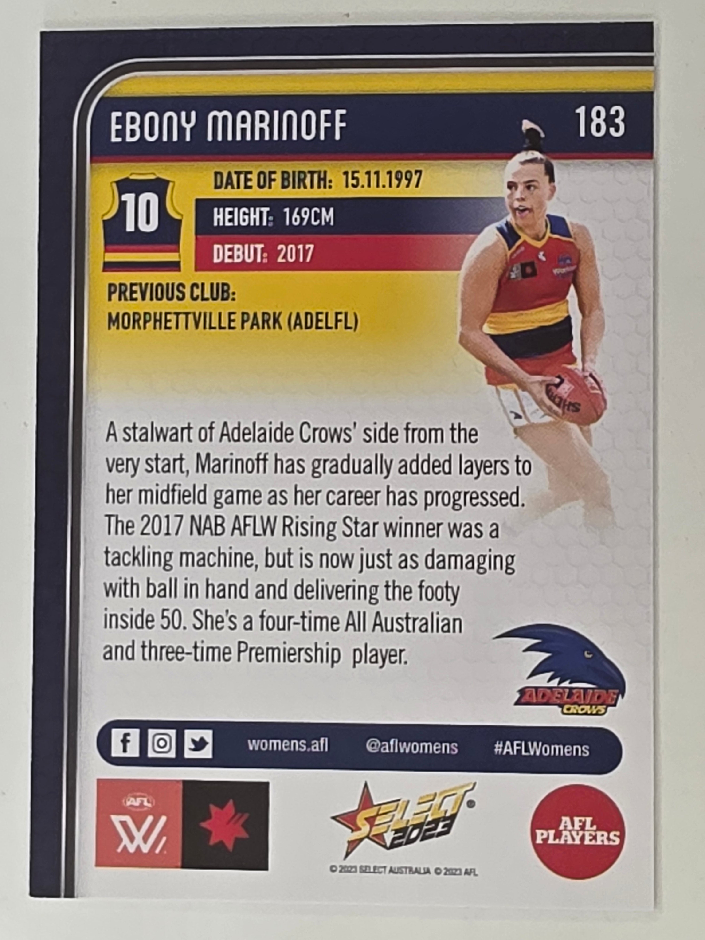AFL 2023 Footy Stars Base Card #183 Ebony Marinoff Adelaide Crows AFLW