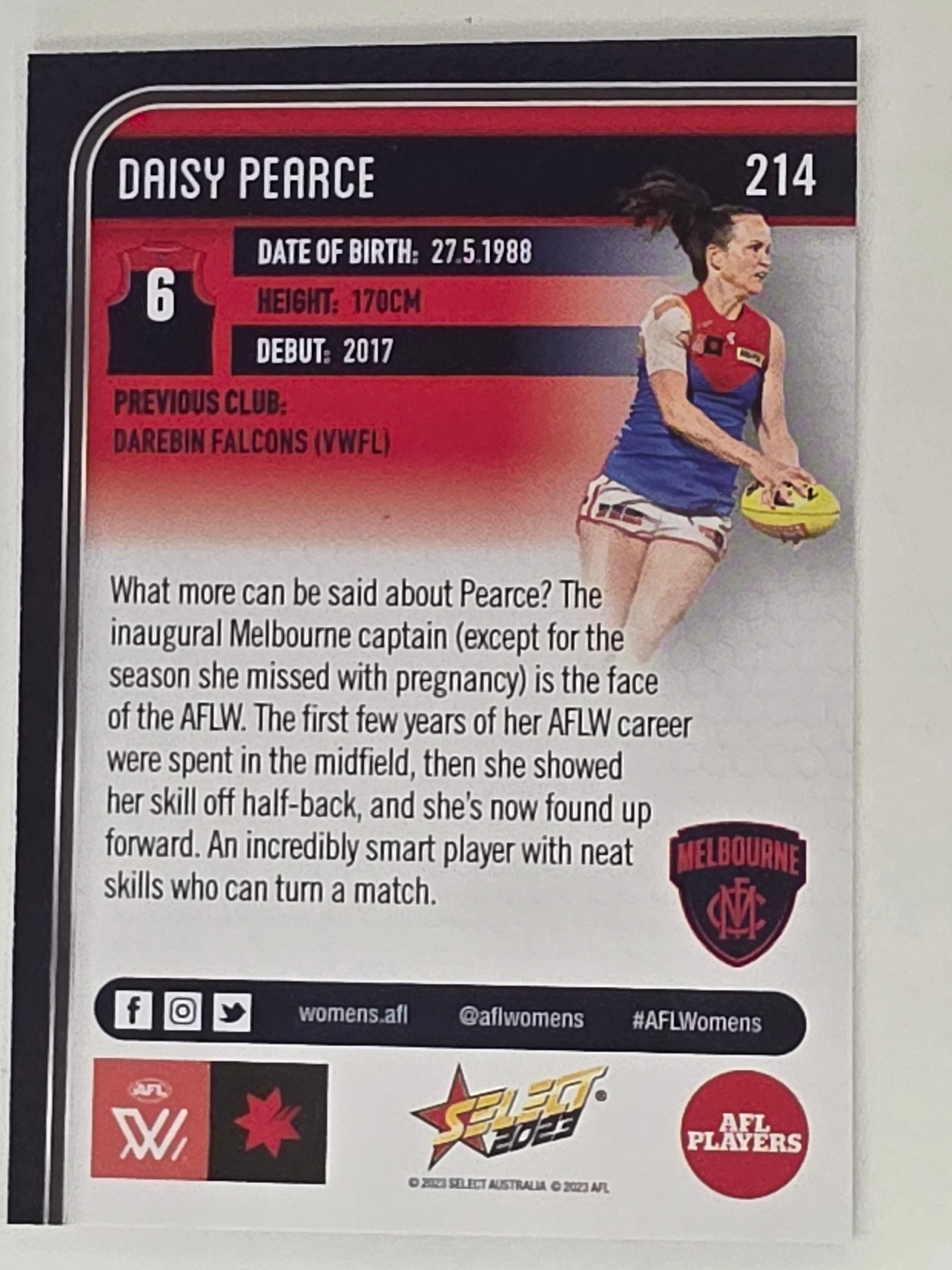 AFL 2023 Footy Stars Base Card #214 Daisy Pearce Melbourne AFLW