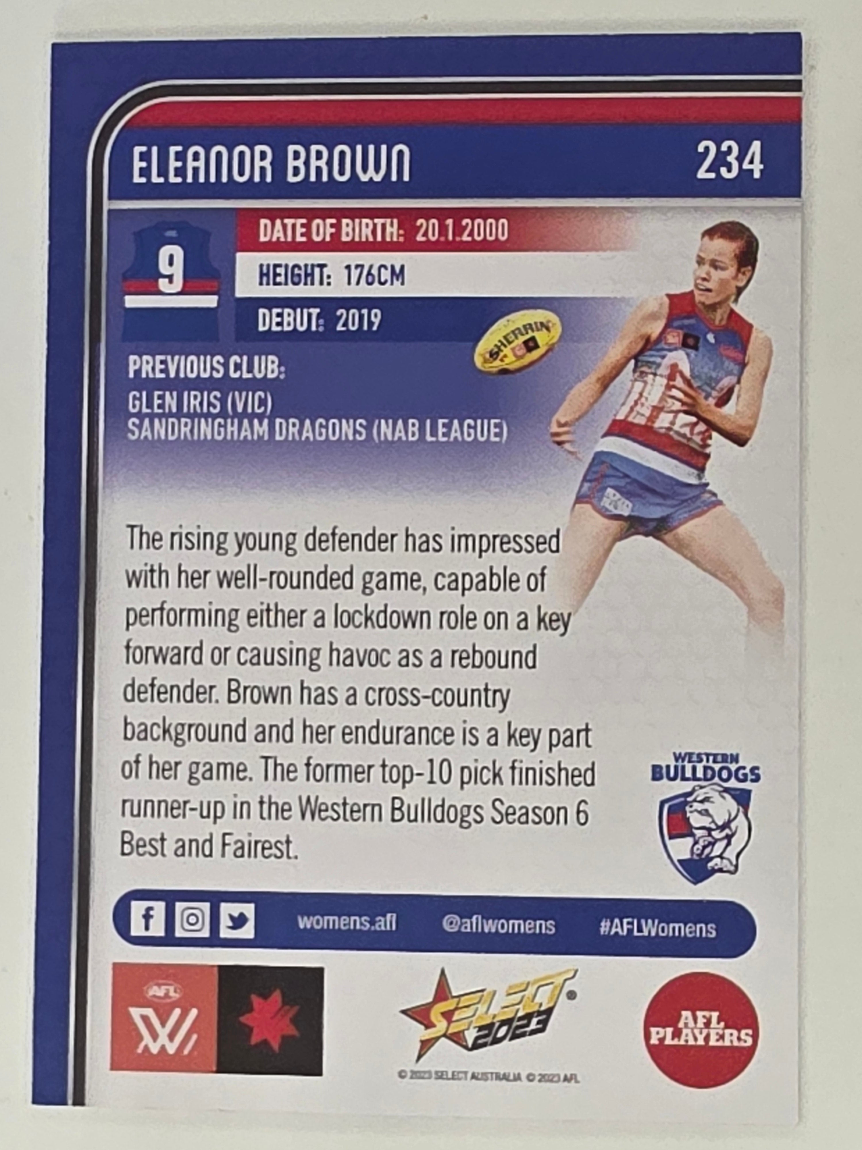 AFL 2023 Footy Stars Base Card #234 Eleanor Brown Western Bulldogs AFLW