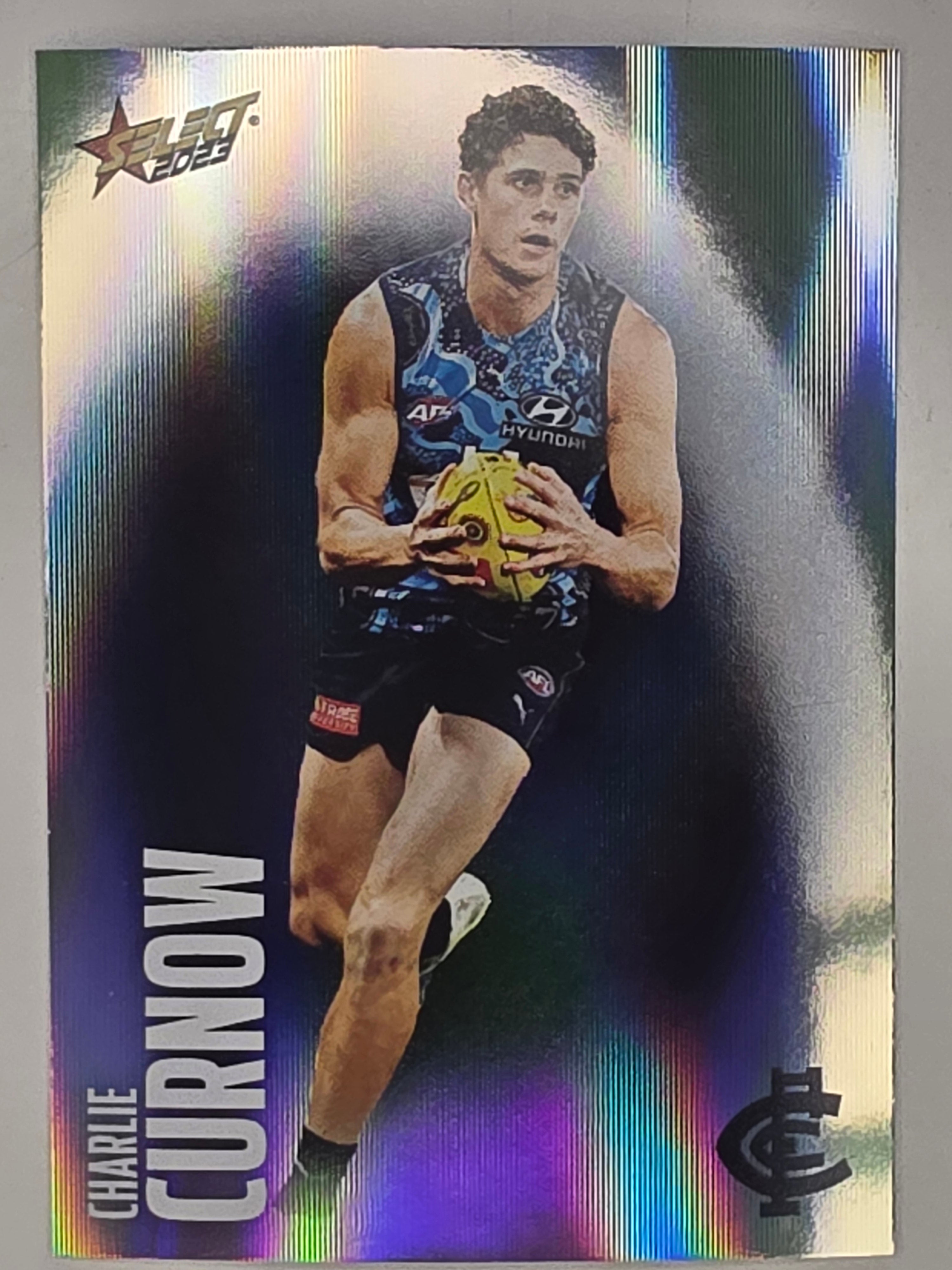 AFL 2023 Footy Stars Parallel Colour Spots #024 Charlie Curnow Carlton Blues