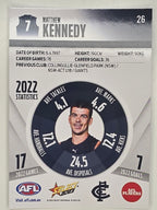 AFL 2023 Footy Stars Parallel Colour Spots #026 Matthew Kennedy Carlton Blues