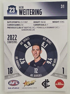 AFL 2023 Footy Stars Parallel Colour Spots #031 Jacob Weitering Carlton Blues