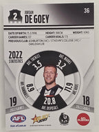 AFL 2023 Footy Stars Parallel Colour Spots #036 Jordan De Goey Collingwood Magpies