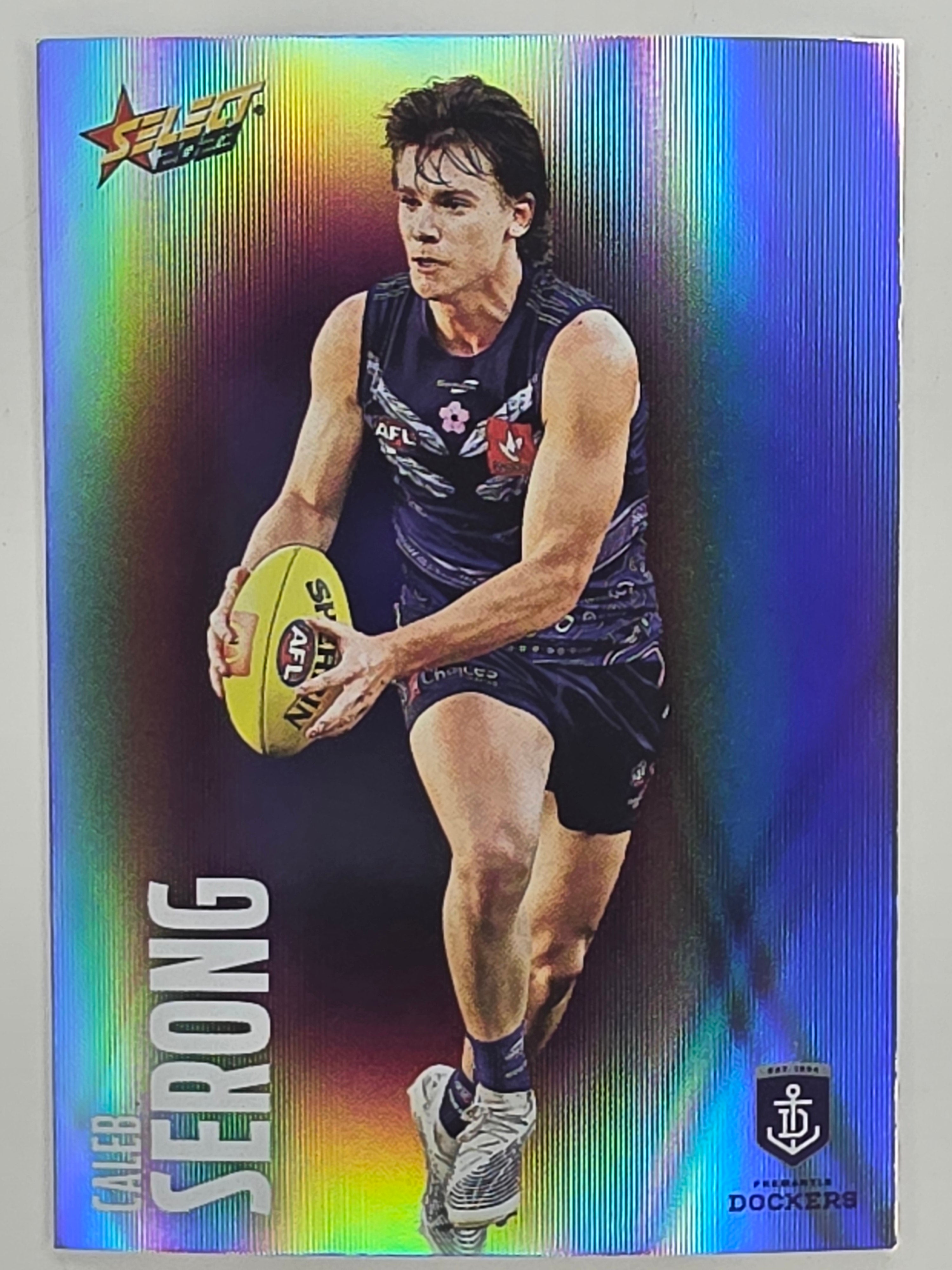 AFL 2023 Footy Stars Parallel Colour Spots #059 Caleb Serong Fremantle Dockers