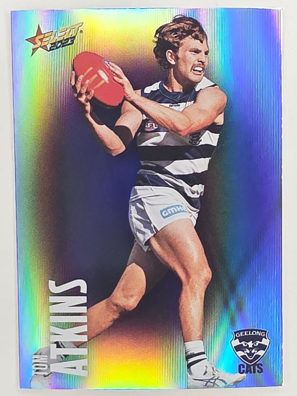 AFL 2023 Footy Stars Parallel Colour Spots #062 Tom Atkins Geelong Cats