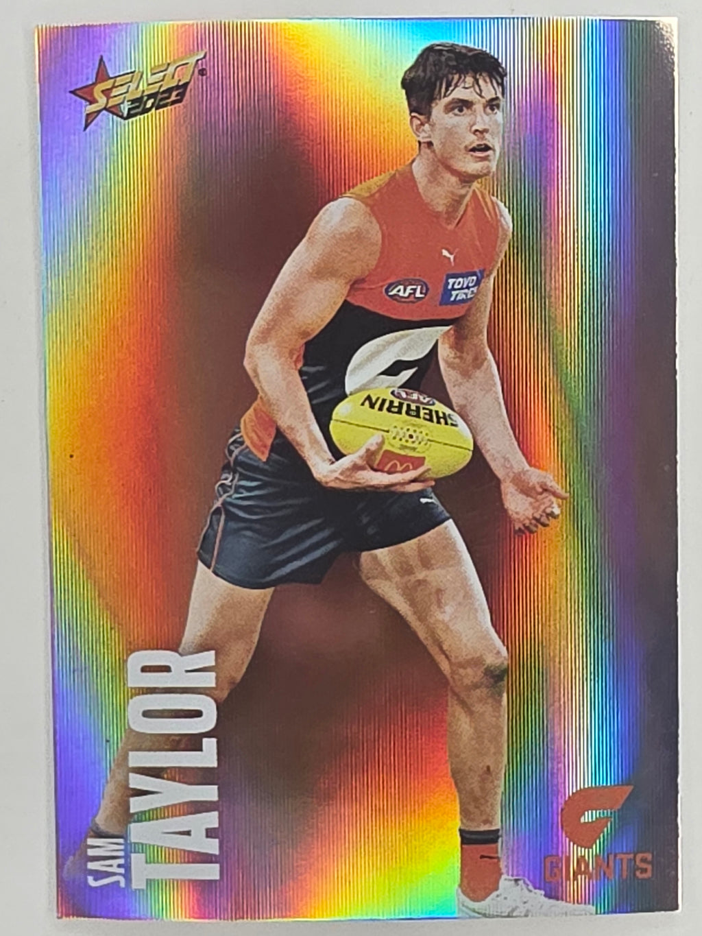 AFL 2023 Footy Stars Parallel Colour Spots #079 Sam Taylor GWS Giants