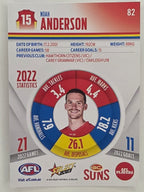 AFL 2023 Footy Stars Parallel Colour Spots #082 Noah Anderson Gold Coast Suns