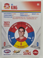 AFL 2023 Footy Stars Parallel Colour Spots #086 Ben King Gold Coast Suns