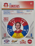 AFL 2023 Footy Stars Parallel Colour Spots #087 Jack Lukosius Gold Coast Suns