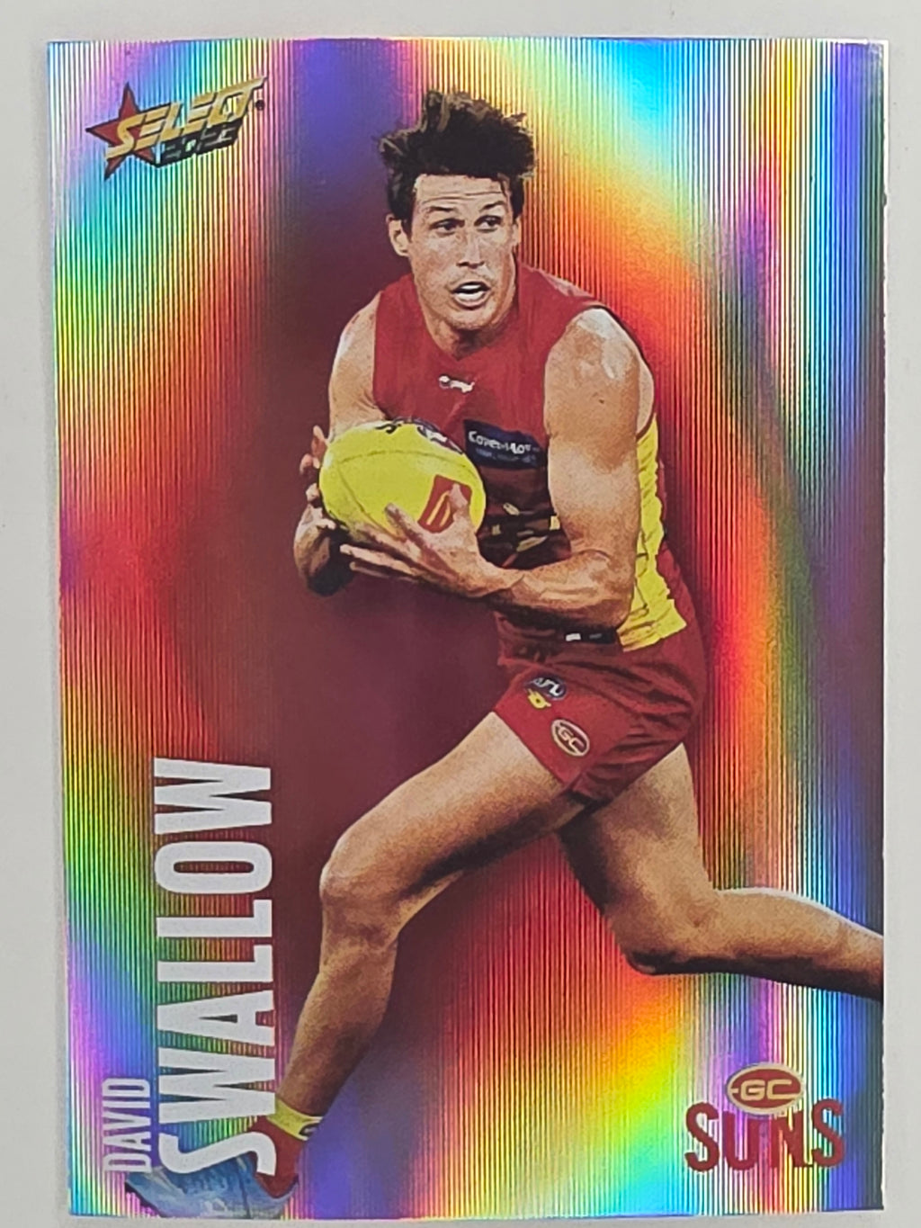 AFL 2023 Footy Stars Parallel Colour Spots #090 David Swallow Gold Coast Suns