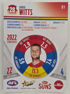 AFL 2023 Footy Stars Parallel Colour Spots #091 Jarrod Witts Gold Coast Suns
